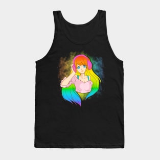 Japanese Anime Girl Rainbow Punk Kawaii Manga Tank Top